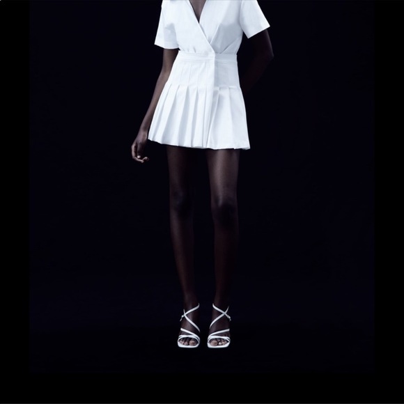 ZARA Strappy White Square Toe Heel Sandals Size 39 (US 8) - Picture 10 of 16